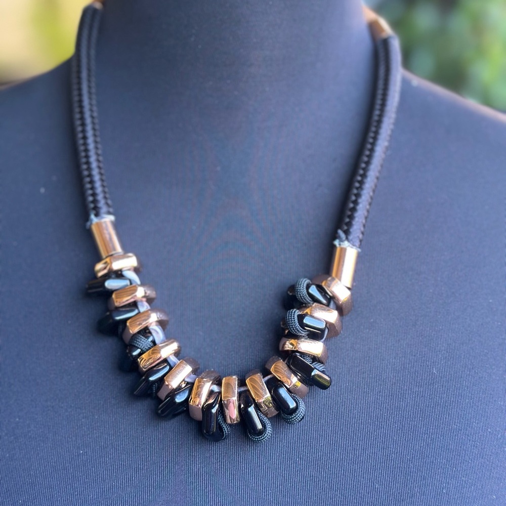 Marc By Marc Jacobs Black and Beige Necklace